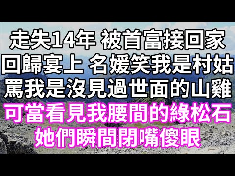 走失14年 被首富接回家！回歸宴上 名媛笑我是村姑！罵我是沒見過世面的山雞！可當看見我腰間的綠松石！她們瞬間閉嘴傻眼！#為人處世 #幸福人生#為人處世 #生活經驗 #情感故事#以房养老#婆媳故事