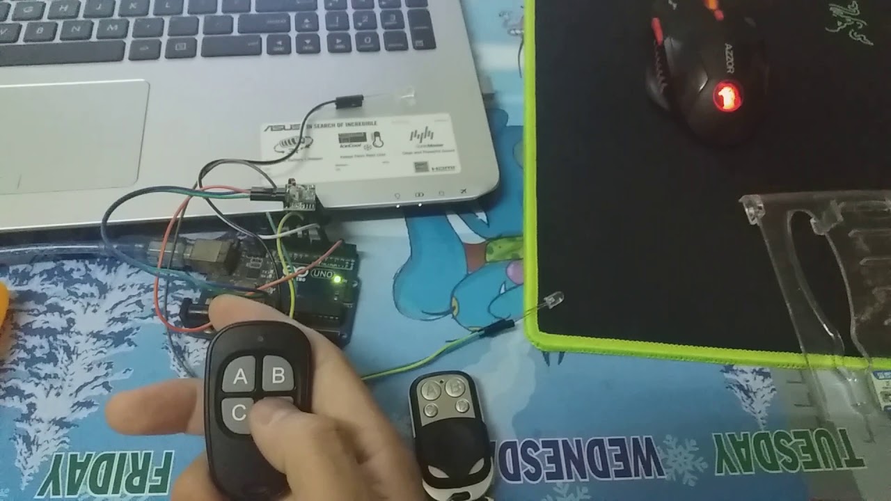 Arduino with RF learning code remote - YouTube