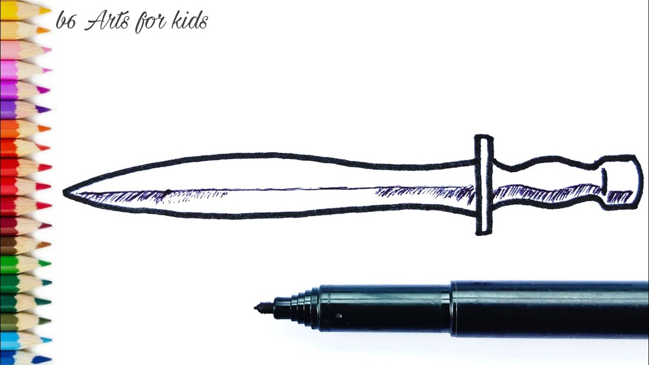 How to Draw an Ancient Greek Sword Real Easy Xiphos YouTube