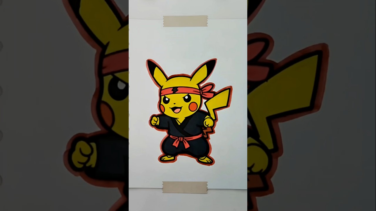 Coloring Ninja Pikachu 🥷 