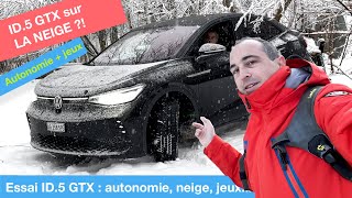 Essai ID.5 GTX sur la neige & son autonomie sur autoroute en hiver !