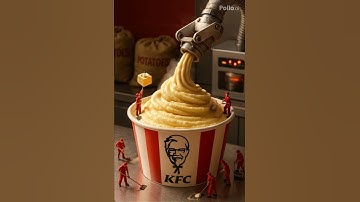 Mini crew, creamy mission, Make a mashed potato KFC | Pollo AI #shrots #aivideo #fyp #tinychefs