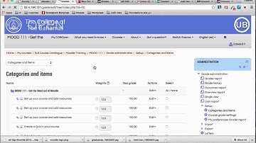 Moodle Gradebook - Categories and Weightings