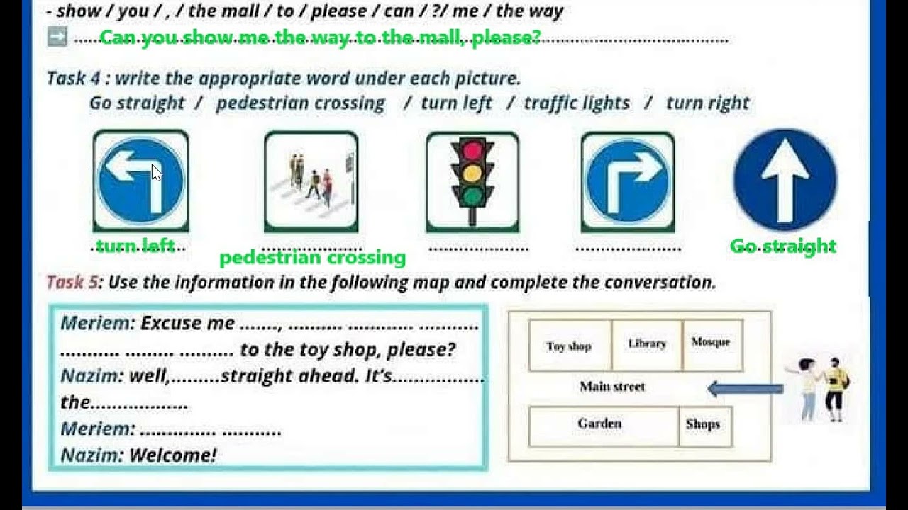 اختبار الفصل الثاني في اللغة الانجليزية سنة خامسة ابتدائي