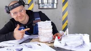 We Tried To Cut The Impossible Paper Stack With A Hydraulic Press