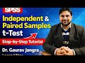 SPSS Independent & Paired Samples t-Test Tutorial (Step-by-Step) | Dr. Gaurav Jangra | Learn Mitra