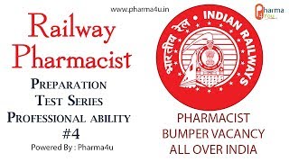 Railway Pharmacist Preparation Test Series 2019 #4