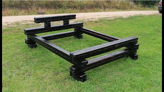 КРОВАТЬ ИЗ БРУСА в стиле LOFT Своими руками рустикальный стиль. Loft-style log bed