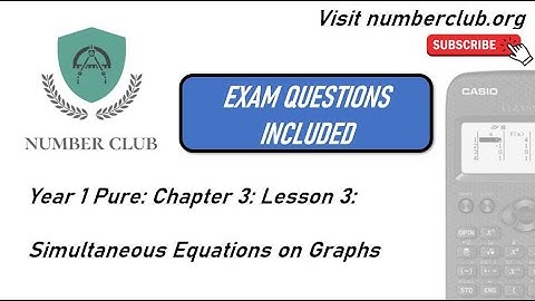 Simultaneous Equations on Graphs: Year 12 Pure Maths. Chapter 3. Lesson 3.