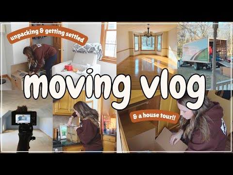 New House! Moving Vlog, House Tour, Lots Of Cleaning & Unpacking / Setting Up & Settling In!!