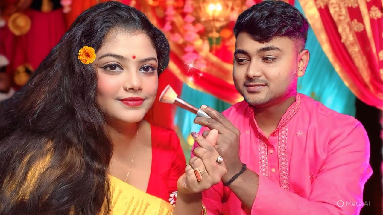 ASMR My Husband Doing My Indian Party Makeup 💄
