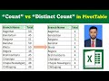 "Count" vs "Distinct Count" in PivotTable
