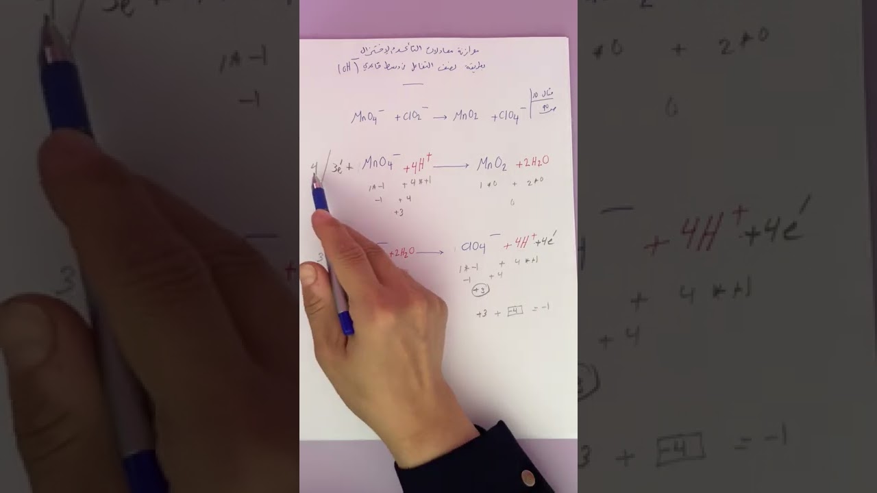 الوحدة الثانية: موازنة معادلات التأكسد والاختزال في وسط قاعدي