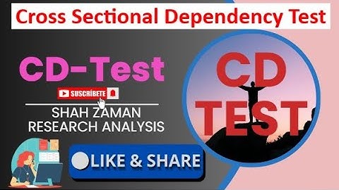 How to Run/ Perform Cross Sectional Dependency (CD) Test in Stata