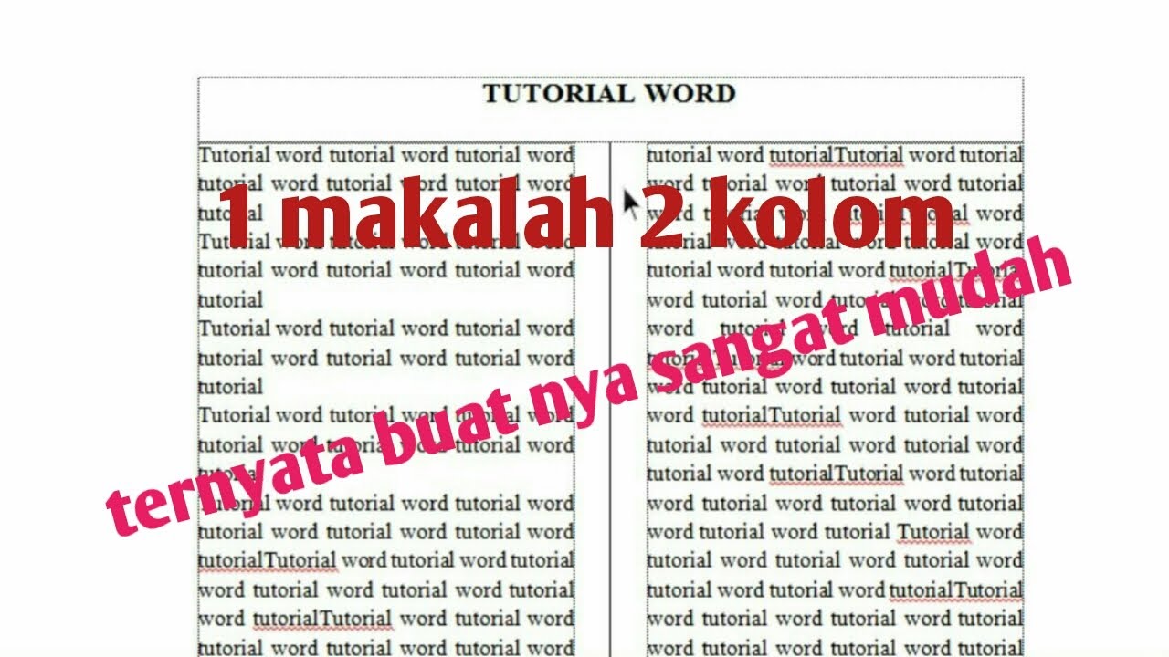 cara membuat dua kolom dalam satu halaman di word 