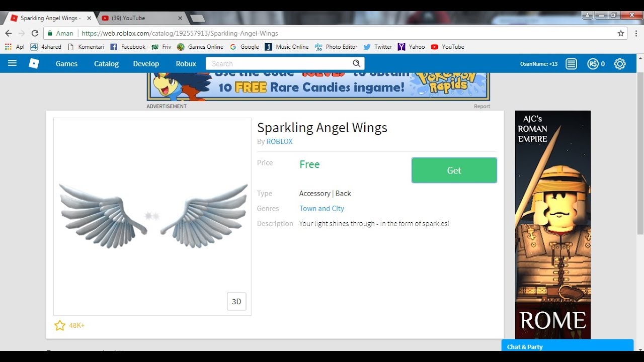 How To Get Wings Sparkling Angel Roblox Youtube - sparkling angel wings roblox free
