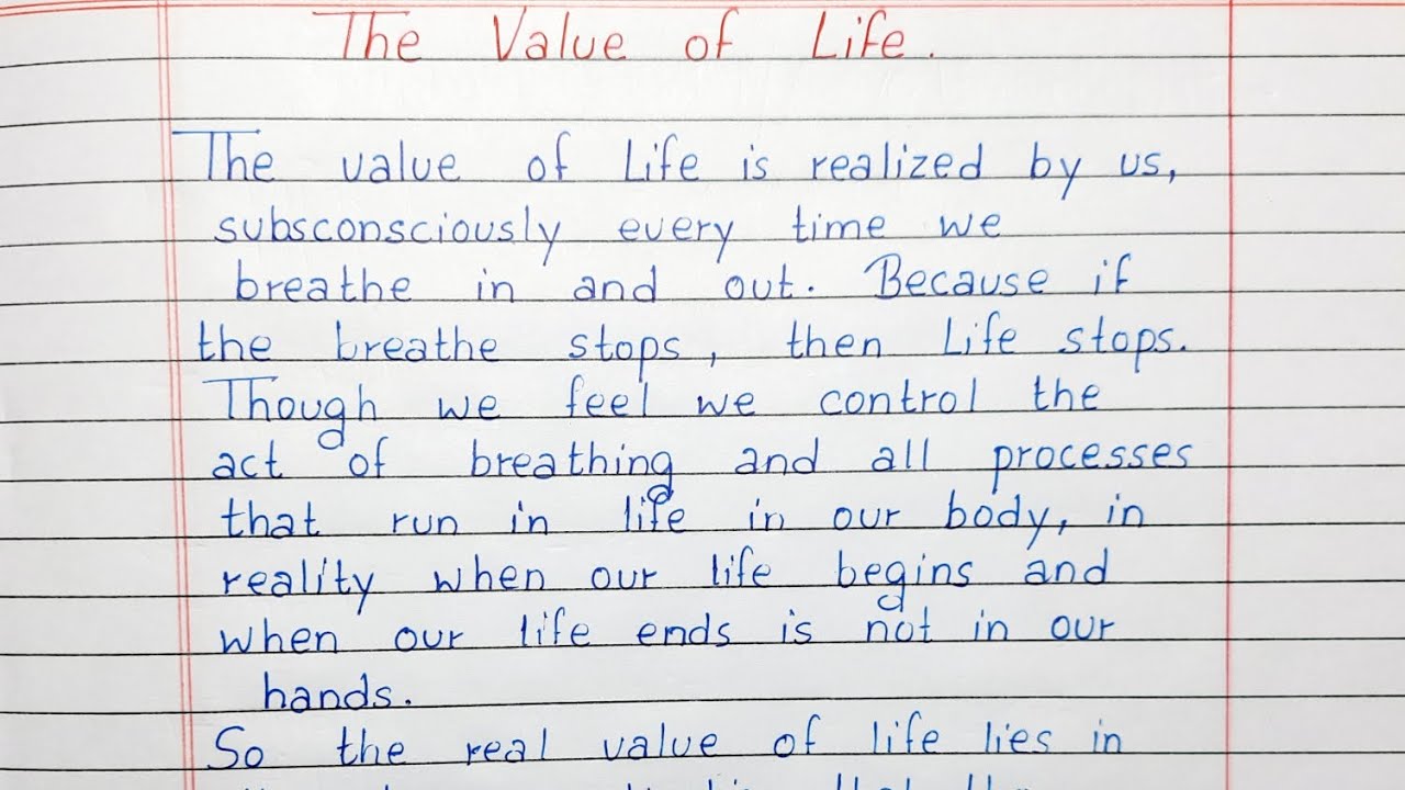 value of life essay examples
