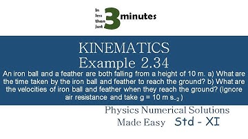 STANDARD XI - KINEMATICS -EXAMPLE 2.34