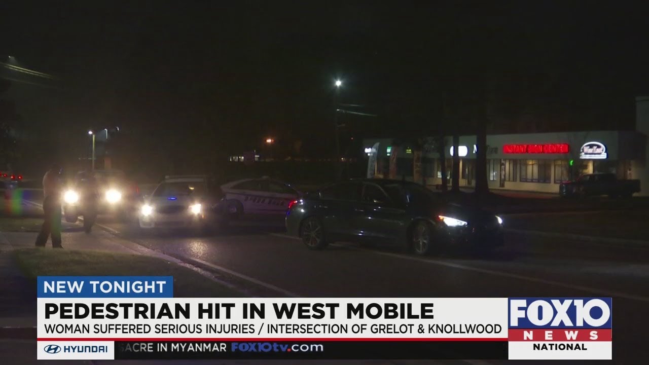Pedestrian hit by car in west Mobile - YouTube
