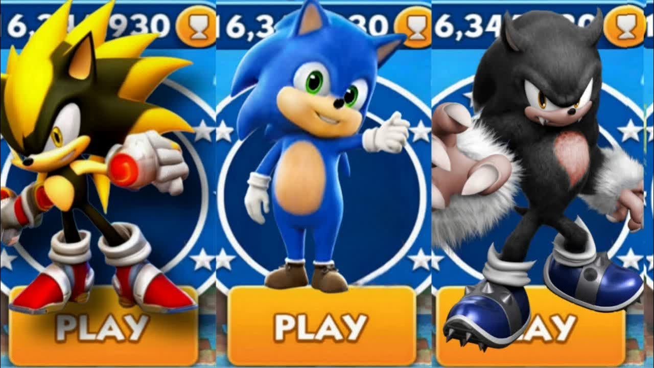 Sonic Dash - Sir Shadow VS Baby Sonic VS Werehog Dash _ Movie Sonic vs ...