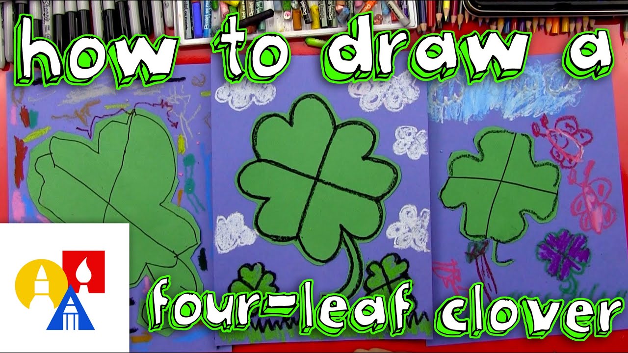 How To Draw A Four Leaf Clover Art For Kids Hub