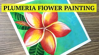 poster painting easy beginners flower plumeria