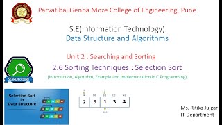 2.9 Selection Sort Implementation in C Program| Sorting Techniques | Data Structure and Algorithm