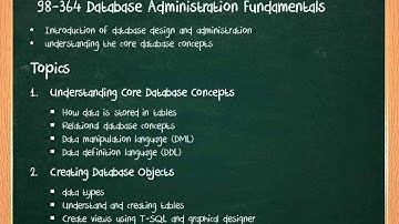 98-364  Database Administration Fundamentals