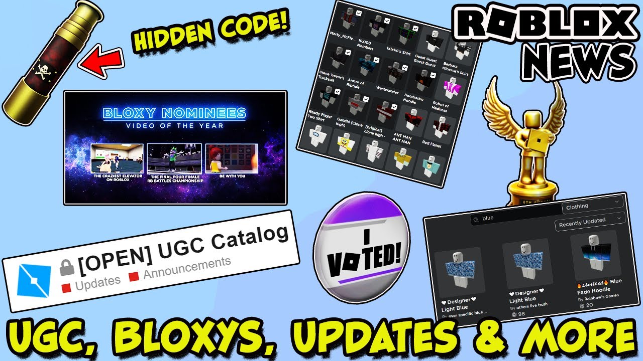 Roblox News Ugc Open Bloxy Awards 10 Shirts At A Time Platform Updates Free Hidden Item Code Youtube - roblox news channel shirt