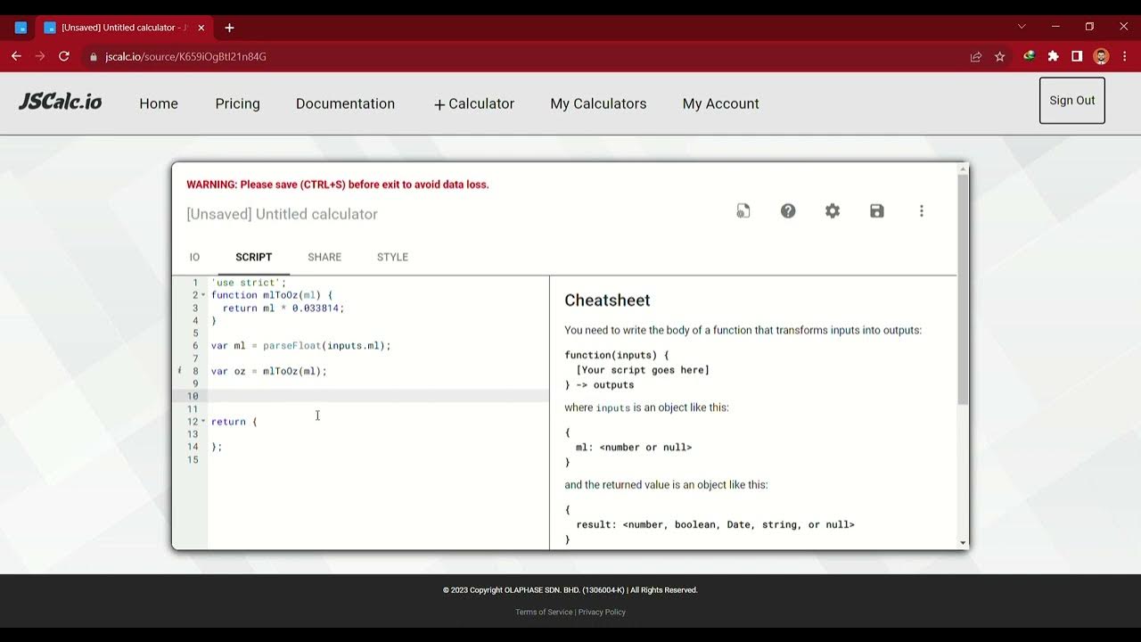 jscalc-ml-to-oz-convertor-calculator-demo-how-to-create-custom-ml-to