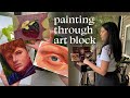 Stop fearing art block  oil paint with me finding inspiration  library trip  dreamy art vlog