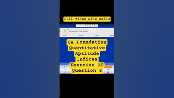 CA Foundation Quantitative Aptitude Indices Exercise 1C Question 8