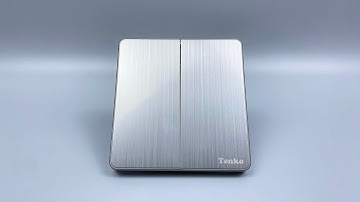 Công Tắc 2 Nút Tràn Viền Hợp Kim Cao Cấp Màu Ghi Xám Chính Hãng Tenko TK-DA-02