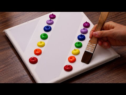 Easy Rainbow & Galaxy Acrylic Painting (1481)|Painting For Beginners|Art ASMR