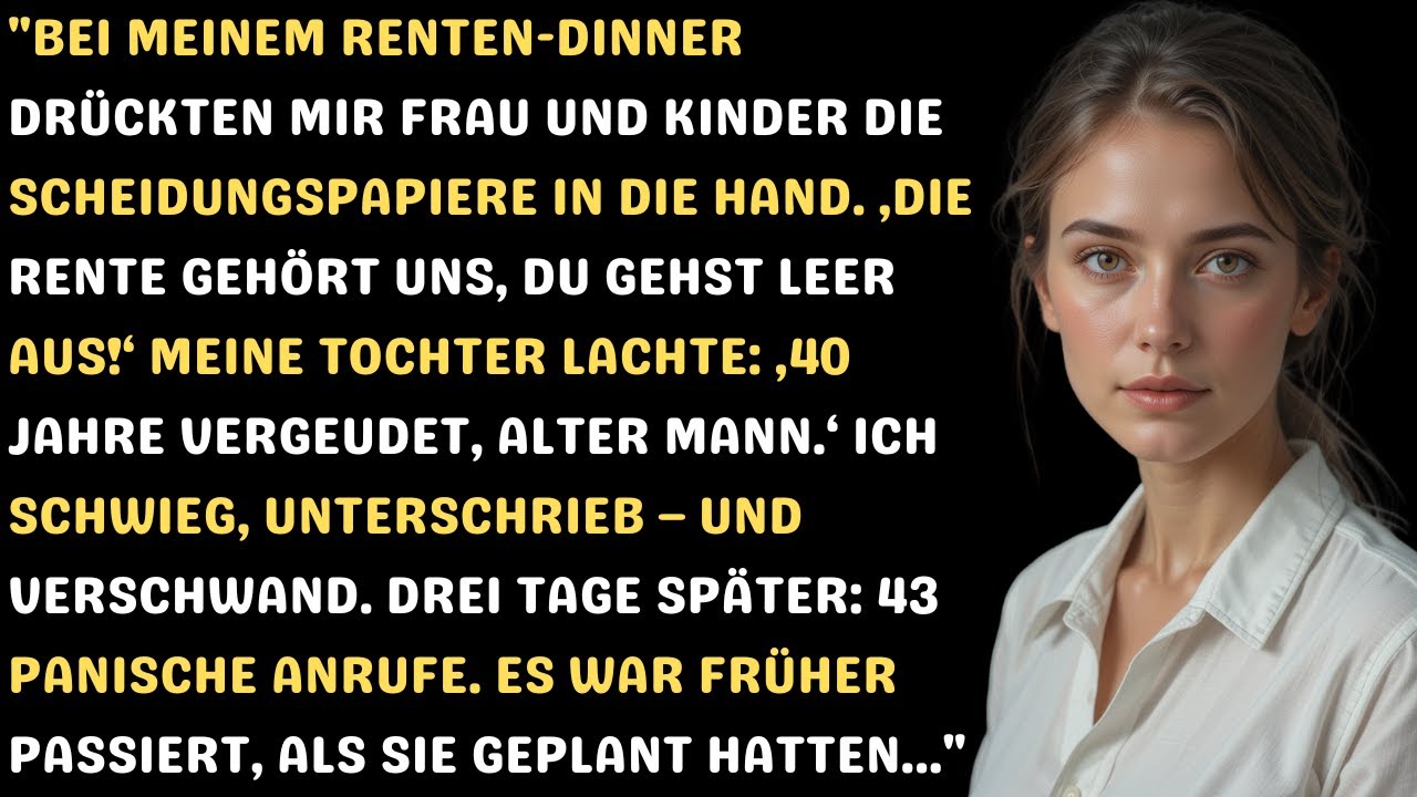 Sie reichte mir die Scheidungspapiere zu meiner Rente – drei Tage später war nichts mehr wie zuvor