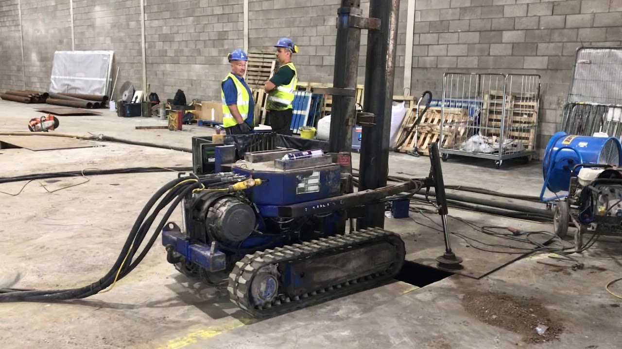 Mini piling with pre-drilling of boulders.