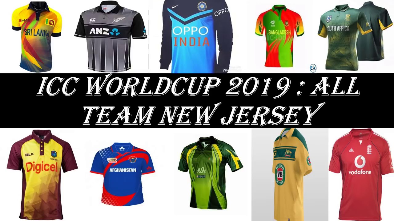 icc cwc 2019 all team jersey