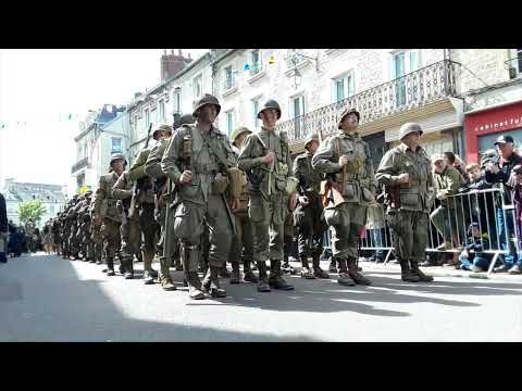 Carentan, France Exodus and Liberty March Arrival. 75th Anniversary D-Day Events of 2019.