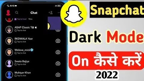 snapchat ko dark mode kaise kare android | how to make snapchat dark mode