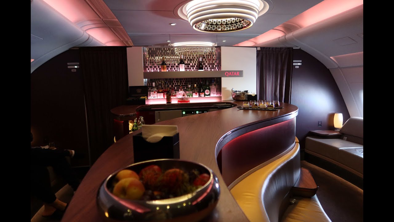 qatar airways bar lounge a380 カタール航空 バーラウンジ YouTube