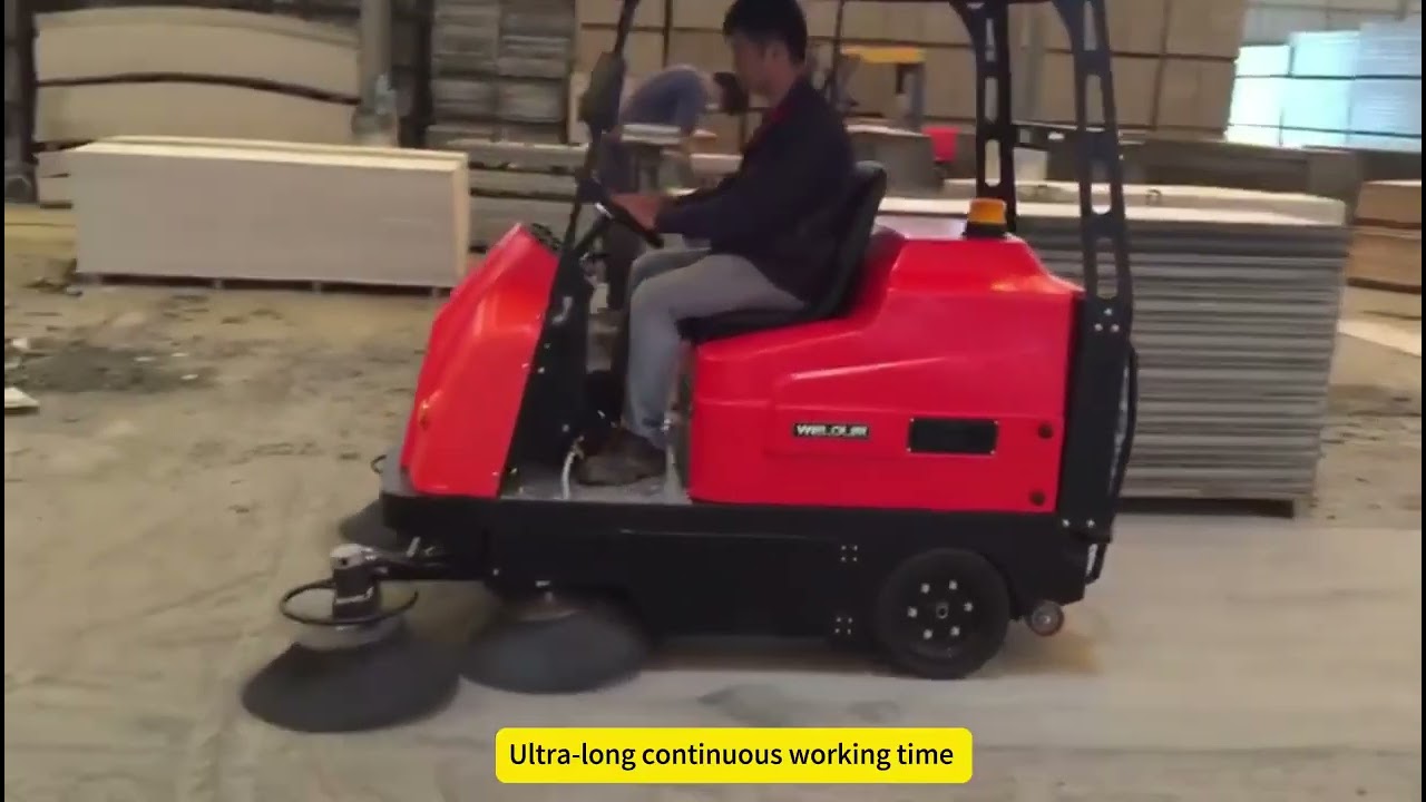 WB2000 Electric Vacuum Road Sweeper Industrial Floor Cleaning Sweeper Ground Sweeper