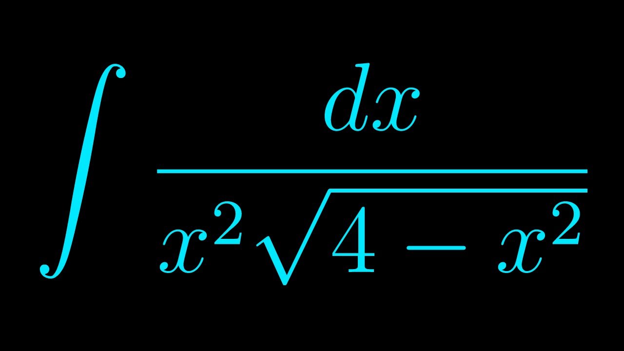 Integral Of Dx x 2 sqrt 4 X 2 YouTube integral-of-dx-x-2-sqrt-4-x-2-youtube