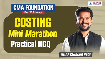 CMA Foundation Accounts Lec 8 | Mini Marathon | Dec 2025|  CA Shrikant Patil #cmafoundation