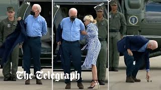 video: Watch: Joe Biden gets stuck in his jacket as wife Jill comes to the rescue