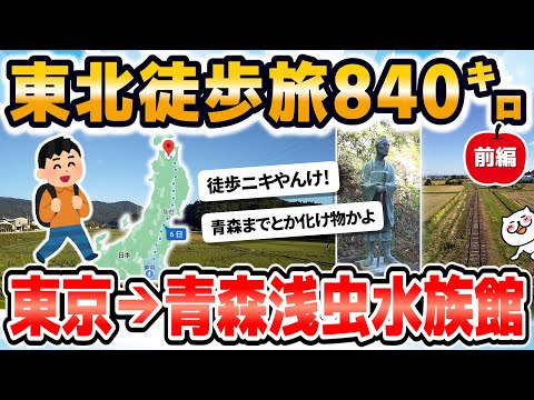 【徒歩ニキ2020】【実況】東京駅から青森浅虫水族館まで歩く［前編］東京都　埼玉県　栃木県　福島県　宮城県　岩手県