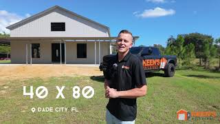 40 x 80 Barndominium 4 bed 4 bath (OVER 3,200 sq. ft.) with wrap-around front Porch!