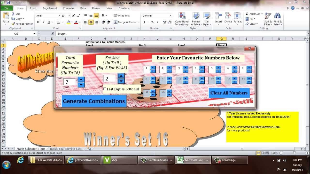 Lottery Numbers Combinations Generator Software Winner'sSet16 YouTube