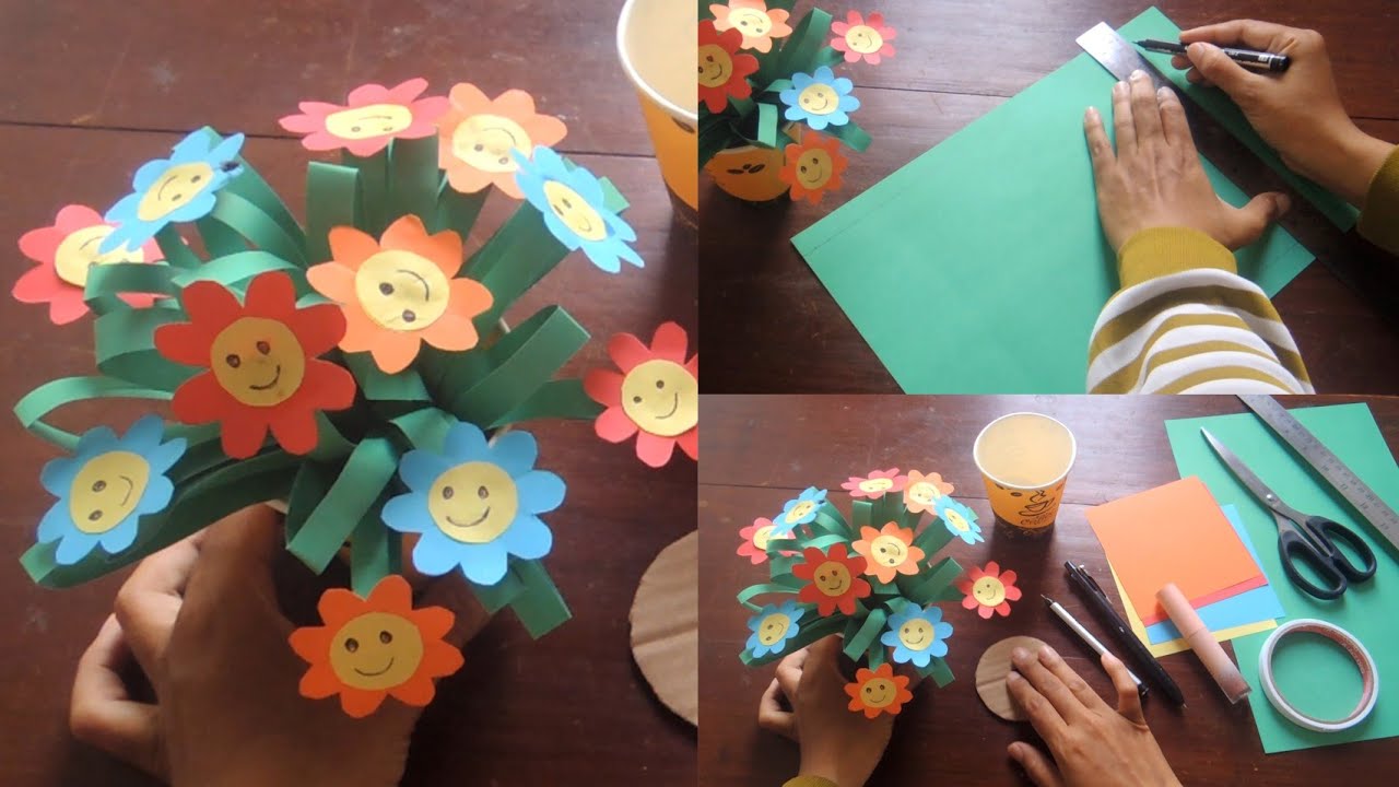 Bunga dari KERTAS LIPAT paper cup || Kerajinan Mudah untuk anak SD dan ...