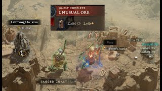Unusual Ore Location In Jagged Coast - Kehjistan Hidden Missing Quests - Diablo 4 Gameplay