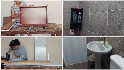 Fiz armários para o Banheiro de Uma amiga Reaproveitando Portas de Guarda roupas e Gavetas